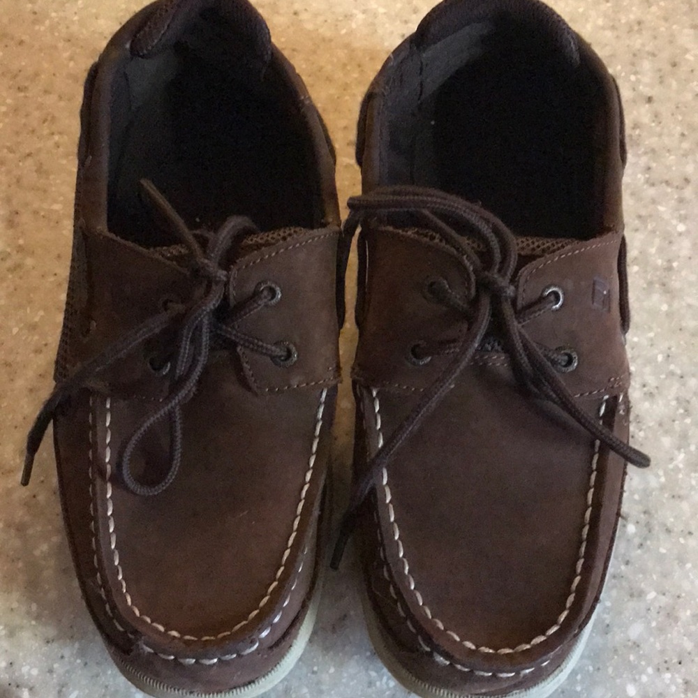 Sperrys; boys dark brown